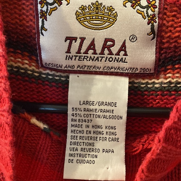 Vintage Tiara international striped sweater size large - Picture 2 of 4